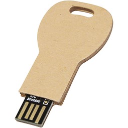 Schlüssel USB-Stick 2.0 aus recyceltem Papier, Kraftpapier, 2GB