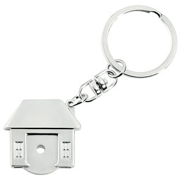 METMAXX® Schlüsselanhänger mit Chip, Home, silber