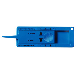 Schlüsselanhänger Reifenprofilmesser, blau