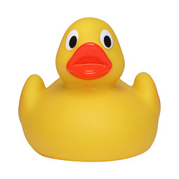 Schnabels® Bade-Ente Klassik mit Kulleraugen, klein, gelb/orange