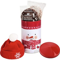 Schneemanndose mit Mütze, Schneemann