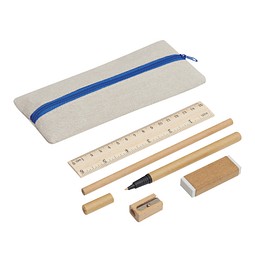 Schreibset "Oeko", natur/blau