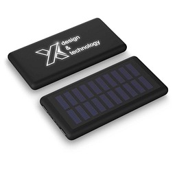 SCX.design P30 8000 mAh Solar Powerbank mit Leuchtlogo, schwarz