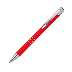 Semi Gel Schreiber mit gummierter Oberfläche , rot
