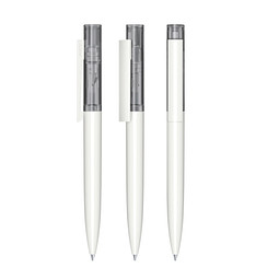 senator® Drehkugelschreiber Headliner Clear, blaue Mine, weiß,grau cool gray 9