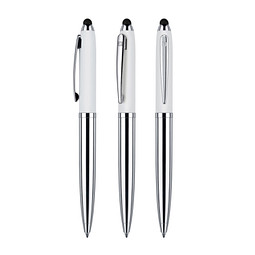 senator® Drehkugelschreiber Nautic Touch Pad Pen, blaue Mine, weiß