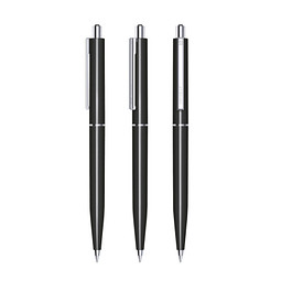 senator® Druckkugelschreiber Point Polished, blaue Mine, schwarz