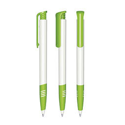 senator® Druckkugelschreiber Super Hit Polished Basic SG, blaue Mine, weiß,grün 376