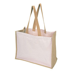 Einkaufstasche Future aus Jute und Canvas, beige