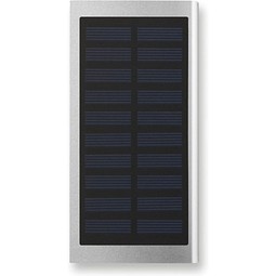 Solar Powerbank 8000 mAh, Mattsilber
