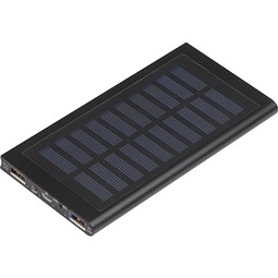 Solar-Powerbank aus Metall, 8.000 mAh, schwarz