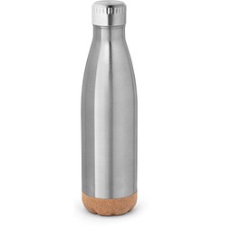 SOLBERG. Thermosflasche aus Edelstahl und Korkboden, 560 ml, Satinsilber