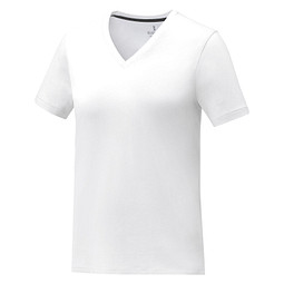 Somoto T-Shirt mit V-Ausschnitt für Damen, weiss, L