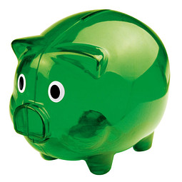 Sparschwein Richy, Transparent Grün