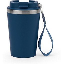 SPITZ. Reisebecher aus Edelstahl (90 % recycelt) und Außenwand aus PP mit matter Oberfläche 440 ml, Dunkelblau