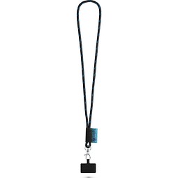 STAFFORD. SET Lanyard NAUTIC Long (Ø 7 mm) mit 9 mm Schnappkarabiner und Handyhalterung, Schwarz/Königsblau