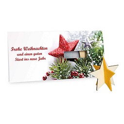 Steckfiguren-Karte Filz, Stern, 1-seit. Druck