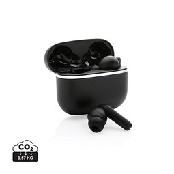 Swiss Peak TWS Ohrhörer 2.0 aus RCS recyceltem Kunststoff, schwarz