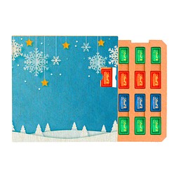 Täfelchen Adventskalender ECO, Graspapier, Papier Inlay, Lindt Schokotäfelchen, inkl. Druck