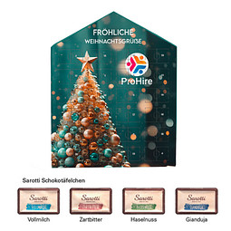Täfelchen Adventskalender Haus, Sarotti Schokoladen-Täfelche, inkl. Druck