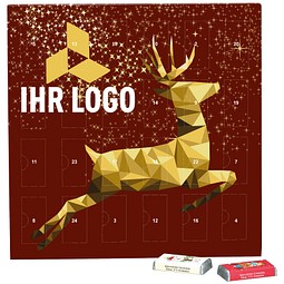 Täfelchen Adventskalender, Lindt Schokotäfelchen, Rentier, Gold