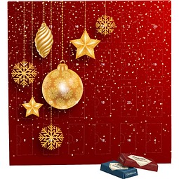 Täfelchen Adventskalender, Sarotti Täfelchen, Christbaumkugeln Gold