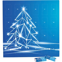 Täfelchen Adventskalender, share Schokotäfelchen, LED Tanne