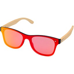 Tan Sonnenbrille mit Bambusbügeln, gelb