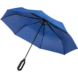 Taschenschirm aus Pongee mit Karabinergriff, blau