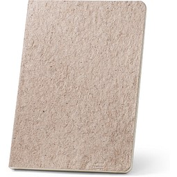 TEAPAD SEMI-RIGID. Notizbuch A5 mit semi-flexiblem Cover aus Teeblattverwertung (65%), Natur
