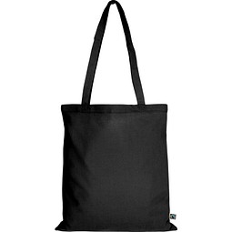 Fairtrade Baumwolltasche mit langen Henkeln, schwarz