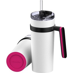 Thermobecher RETUMBLER-myORINOCO CERAMIC, weiß/magenta