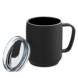 Thermotasse RETUMBLER-myNIZZA CERAMIC, schwarz/schwarz