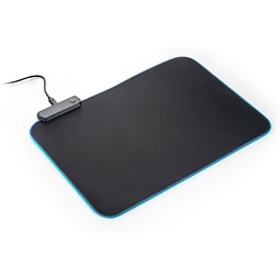 THORNE MOUSEPAD RGB. Gaming-Mauspad mit RGB-LED-Leuchten aus Polyester, Schwarz