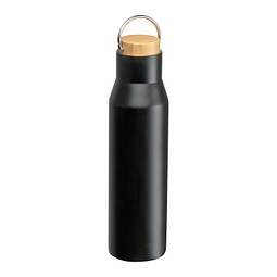 Trinkflasche aus recyceltem Edelstahl , schwarz