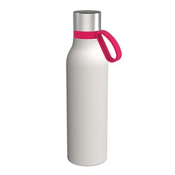 Trinkflasche RETUMBLER-myTOULON II 820, weiß, Ring magenta
