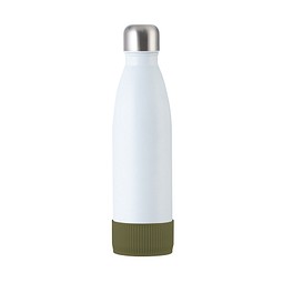 Trinkflasche RETUMBLER-myTOULON, weiß, Sleeve dunkelgrün