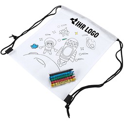 Kindertaschen zum Ausmalen, Turnbeutel, weiß