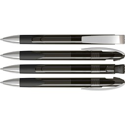 uma® LOOK grip transparent M SI Druckkugelschreiber, anthrazit