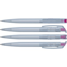 uma® RECYCLED PET PEN transparent SG Druckkugelschreiber, magenta