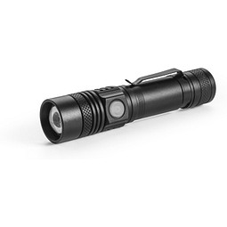 UNGAR. Wiederaufladbare 5 W-recyceltem Aluminium (100% rAL)-Taschenlampe, Schwarz