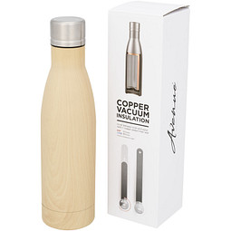 Vasa Holz Kupfer-Vakuum Isolierflasche, 500 ml, braun