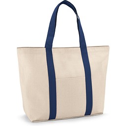 VILLE. Tragetasche aus 100% Canvas-Baumwolle mit einer Innentasche (280 g/m²), Blau