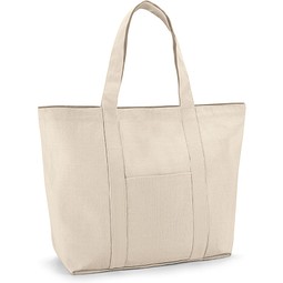 VILLE. Tragetasche aus 100% Canvas-Baumwolle mit einer Innentasche (280 g/m²), Naturhell