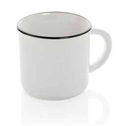 Vintage Keramiktasse, weiß, weiß
