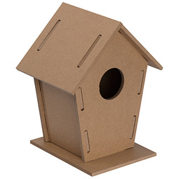 Vogelhäuschen aus MDF zum Zusammenbauen, hellbraun