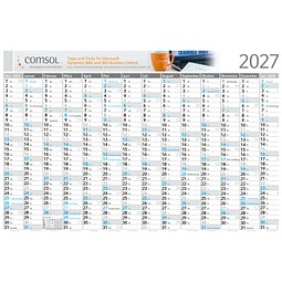 Geiger-Notes Wandplaner Horizont Bestseller, M, inkl. Druck, blau