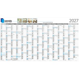 Geiger-Notes Wandplaner Horizont Bestseller, XL, inkl. Druck, blau