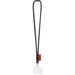 WATFORD. SET Lanyard TUBE Long (Ø 7 mm) mit 9 mm Auslösekarabiner, Ø 7 mm Sicherheitsverschluss und 91 x 68 mm starrem Ausweis-/Kartenhalter, 300 - Schwarz