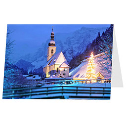Grußkarte Weihnachten, Motiv Weihnachtsabend, Danke an Partner